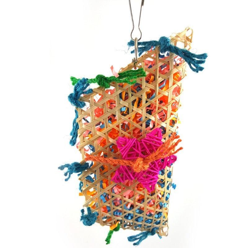 Parrot Toy Hanging Bird Toy Wire Straw Rope Bamboo Drawing Toy