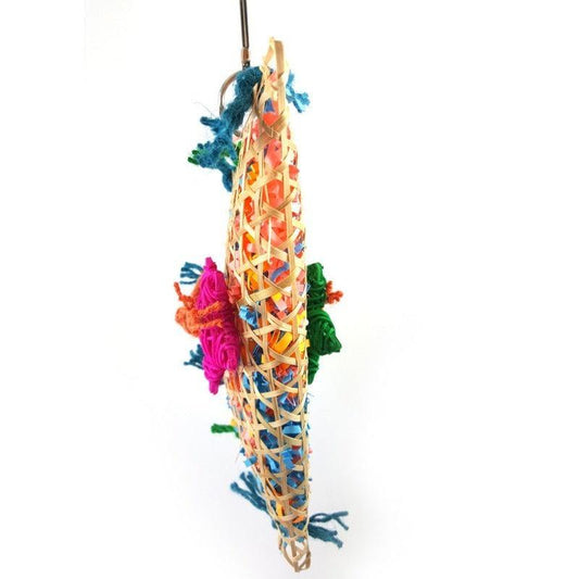 Parrot Toy Hanging Bird Toy Wire Straw Rope Bamboo Drawing Toy