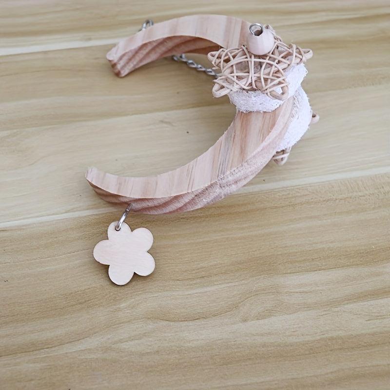 Moon Shaped Parrot Swing & Molar Toy for Budgerigar Lovebird