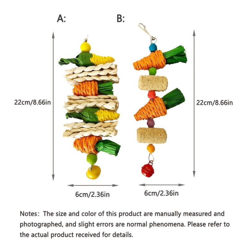 Woven Corn Rattan Ball Parrot Chew Toy Swing