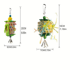 3pc Bird Parrot Shredder Toys Colorful Bird Chewing Toys