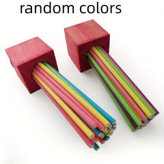 Parrot Toy Bird Toy Chewing Paper Biting Bird Toy With Colored Sticks