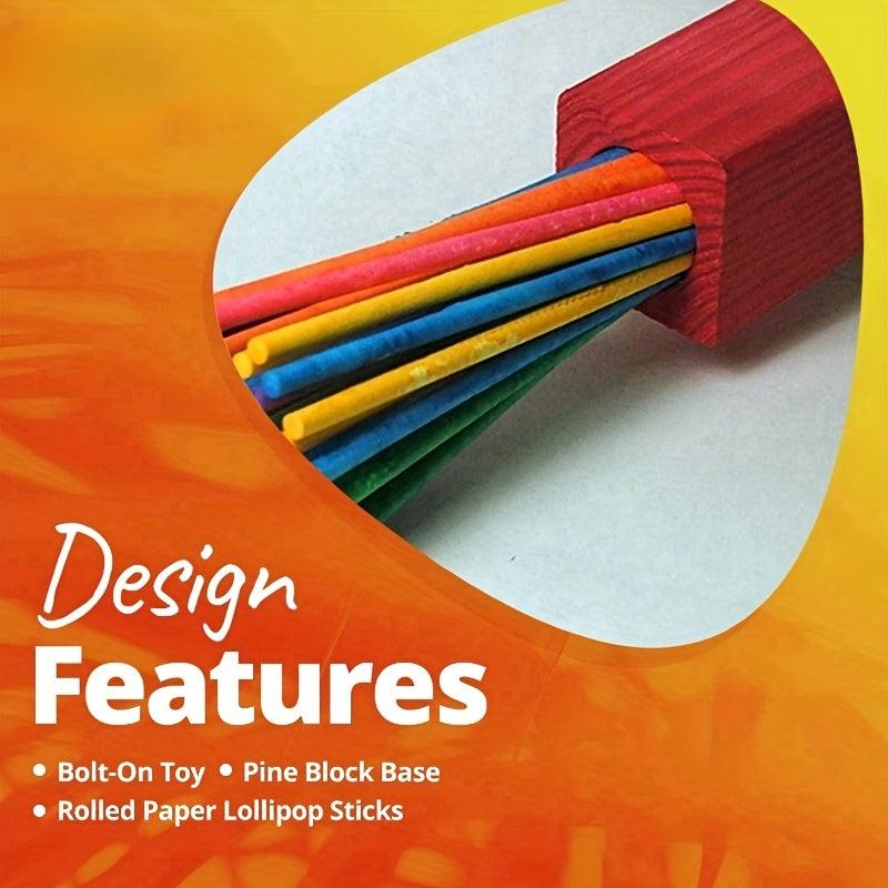 Parrot Toy Bird Toy Chewing Paper Biting Bird Toy With Colored Sticks