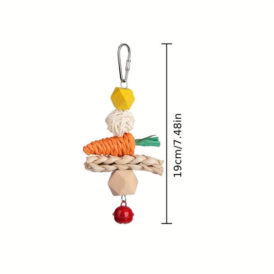 Parrot Chew Toys Bird Stand Swing Bite String Holiday Decoration Bell Hanging