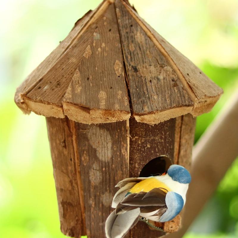 Outdoor Hanging Wooden Bird House for Small Birds