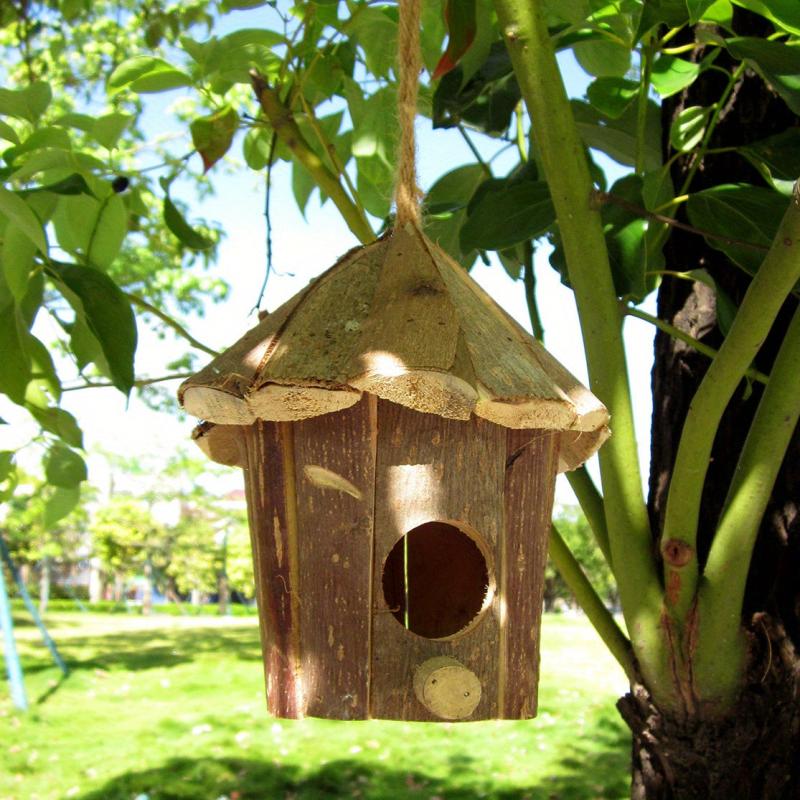 Outdoor Hanging Wooden Bird House for Small Birds
