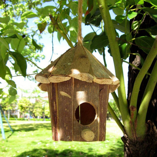 Outdoor Hanging Wooden Bird House for Small Birds