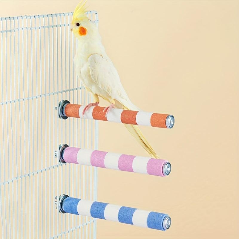 Colorful Striped Parrot Claw Grinding Rod for Bird Training