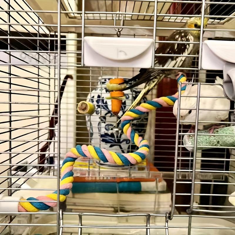 Colorful Bird Climbing Rope Cage Perch Stand for Parrot