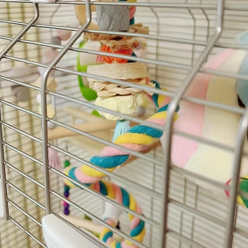Colorful Bird Climbing Rope Cage Perch Stand for Parrot