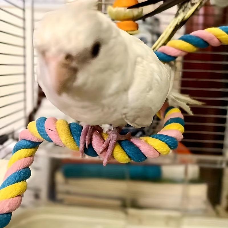 Colorful Bird Climbing Rope Cage Perch Stand for Parrot