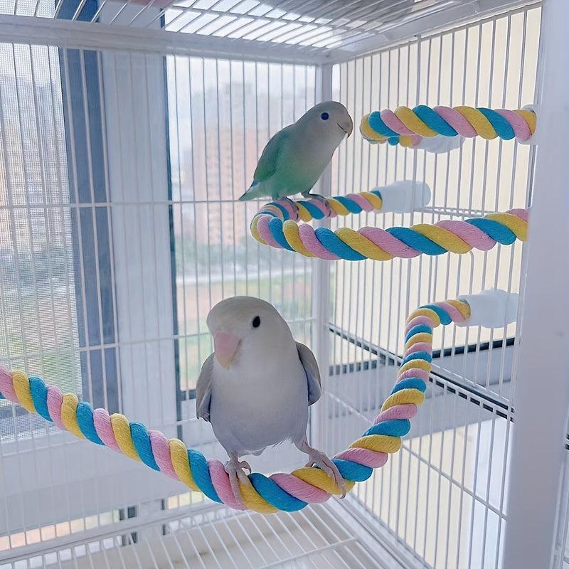 Colorful Bird Climbing Rope Cage Perch Stand for Parrot