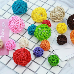 Parrot Rattan Ball Toy Bird Toys Balls Birdcage Accessories Set