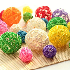 Parrot Rattan Ball Toy Bird Toys Balls Birdcage Accessories Set