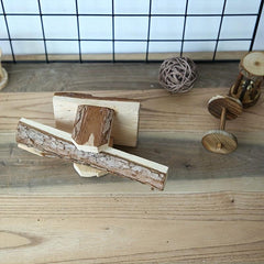 Natural Wood Hamster Seesaw Log Toy for Small Pet Cage Gnaw Bite Teeth Supplies