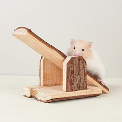 Natural Wood Hamster Seesaw Log Toy for Small Pet Cage Gnaw Bite Teeth Supplies