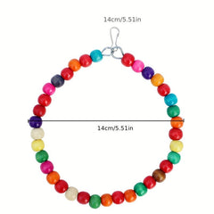 Colorful Beaded Parrot Swing Toy - Bird Cage Toy