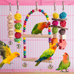 Colorful Bamboo Shredding Toy for Small Birds