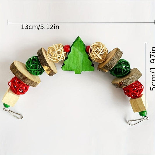 Bird Chew Toy For Parrot Bell String Rattan Ball Solid W