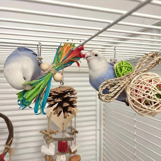 Colorful Parrot Chew Toy for Birdcage Decoration