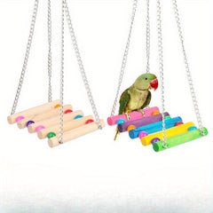 Wooden Suspension Bridge Hanging Bird Toy for Cockatiel Budgerigar