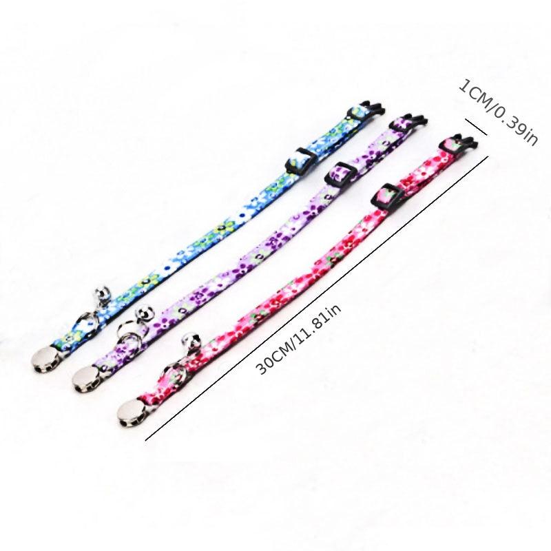 Floral Pet Collar Bell Adjustable Cat Dog Necklace