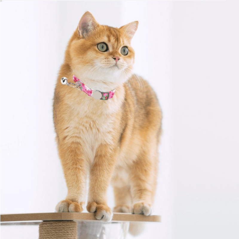 Floral Pet Collar Bell Adjustable Cat Dog Necklace