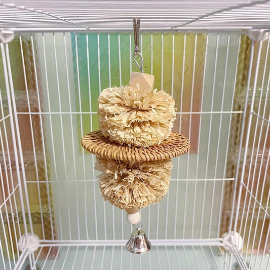 Natural Bird Foraging Chew Toys Hanging Parrot Bird Molar Toy