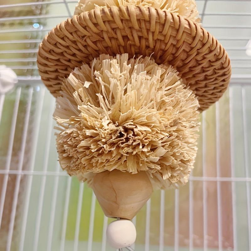 Natural Bird Foraging Chew Toys Hanging Parrot Bird Molar Toy