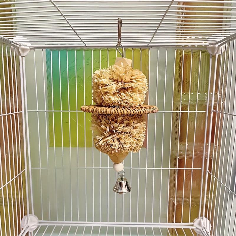 Natural Bird Foraging Chew Toys Hanging Parrot Bird Molar Toy