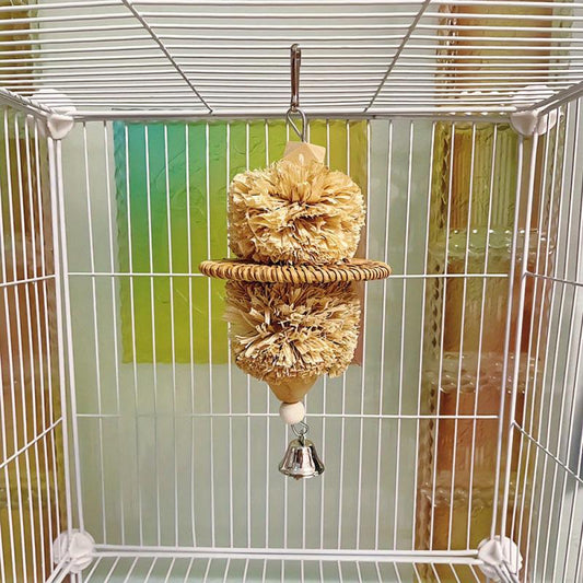 Natural Bird Foraging Chew Toys Hanging Parrot Bird Molar Toy