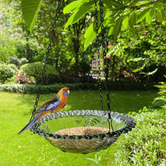 Bird Flower Shaped Bird Feeder Garden Outdoor Hanging Bird Bath Water Feeder