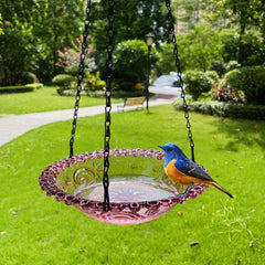 Bird Flower Shaped Bird Feeder Garden Outdoor Hanging Bird Bath Water Feeder