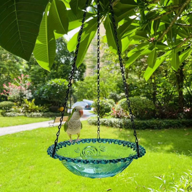 Bird Flower Shaped Bird Feeder Garden Outdoor Hanging Bird Bath Water Feeder