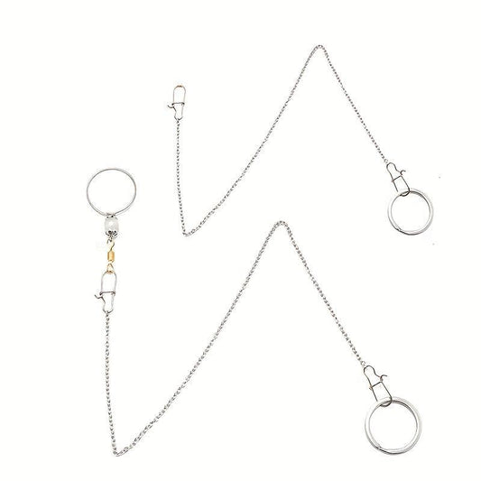 3pcs Bird Chains w/ Pendant Cockatiel Budgerigar Bird Chain For Walking/Flying