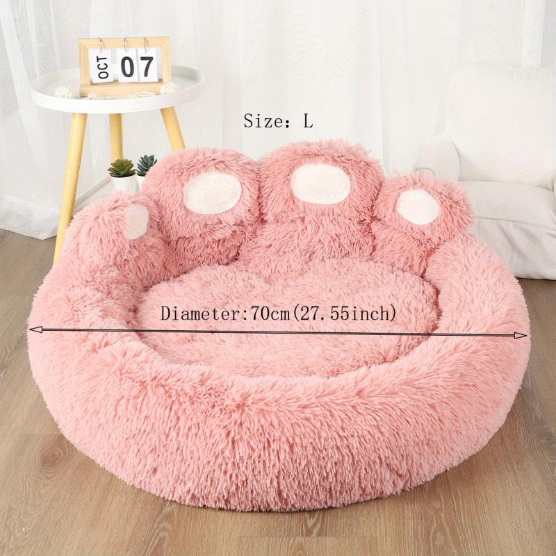 Cozy Bear Paw Pet Bed for Dogs and Cats Soft Sleeping Solution