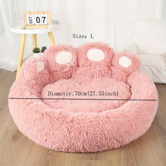 Cozy Bear Paw Pet Bed for Dogs and Cats Soft Sleeping Solution