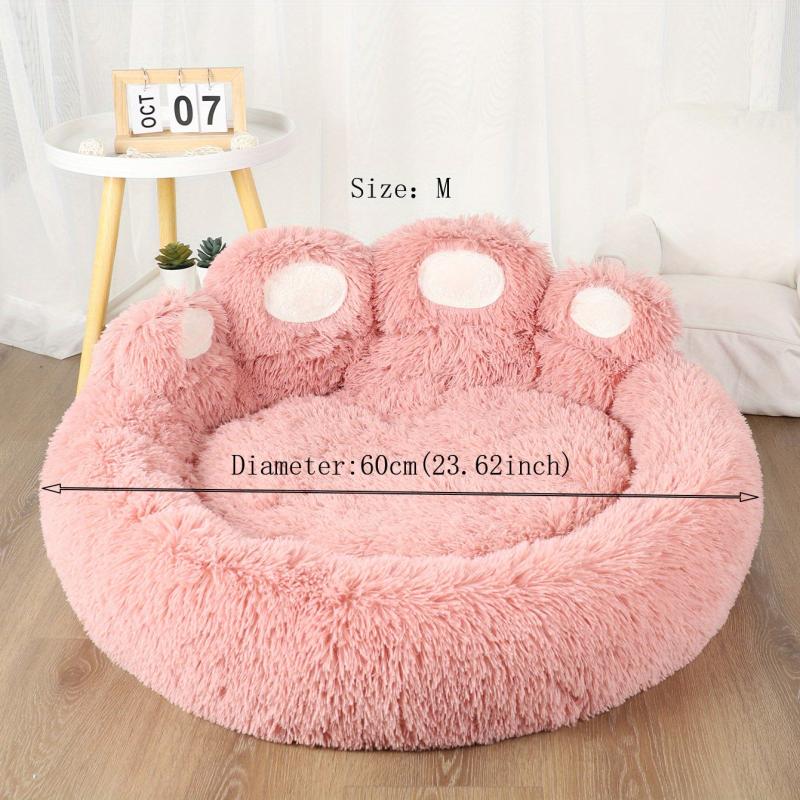 Cozy Bear Paw Pet Bed for Dogs and Cats Soft Sleeping Solution