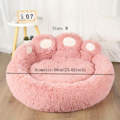 Cozy Bear Paw Pet Bed for Dogs and Cats Soft Sleeping Solution