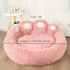 Cozy Bear Paw Pet Bed for Dogs and Cats Soft Sleeping Solution