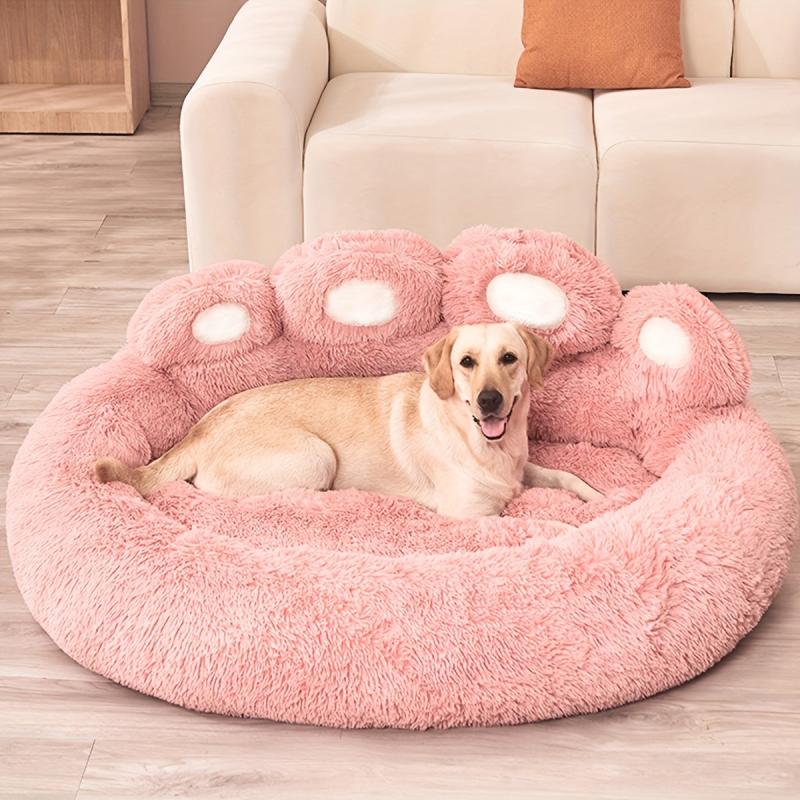 Cozy Bear Paw Pet Bed for Dogs and Cats Soft Sleeping Solution