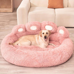 Cozy Bear Paw Pet Bed for Dogs and Cats Soft Sleeping Solution
