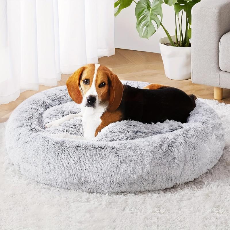 Soft Warm Donut Cat Bed - Calming Cuddler Cat Bed