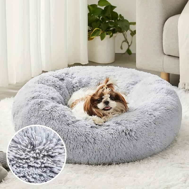 Soft Warm Donut Cat Bed - Calming Cuddler Cat Bed