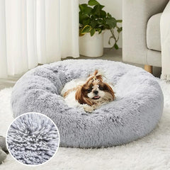 Soft Warm Donut Cat Bed - Calming Cuddler Cat Bed