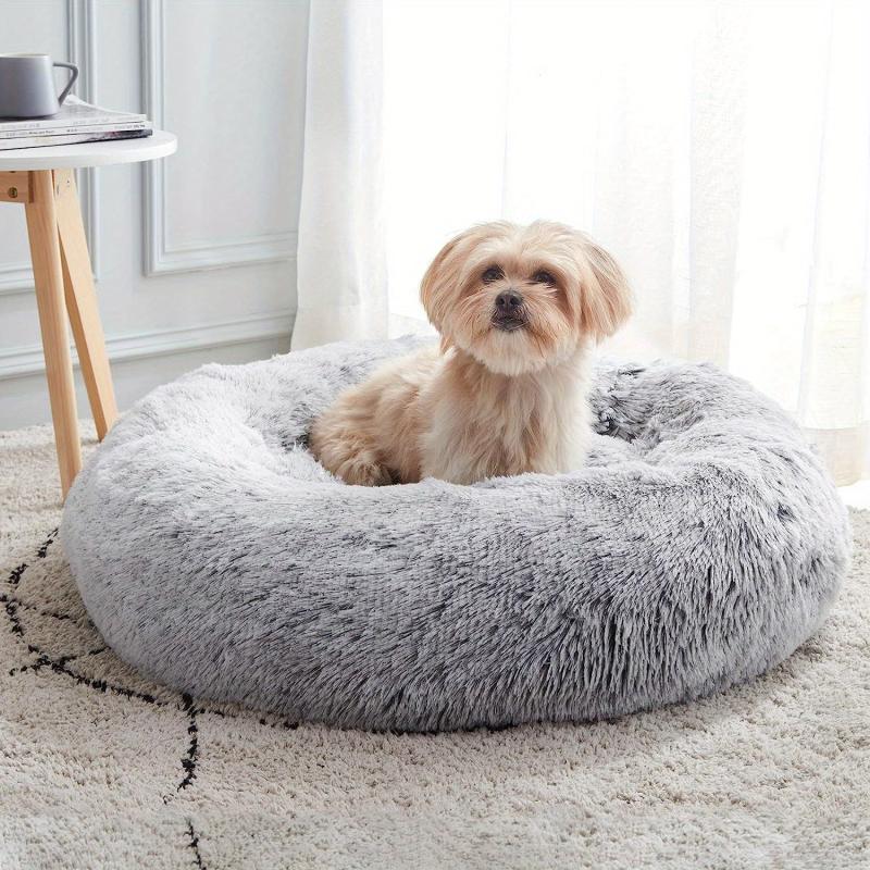 Soft Warm Donut Cat Bed - Calming Cuddler Cat Bed