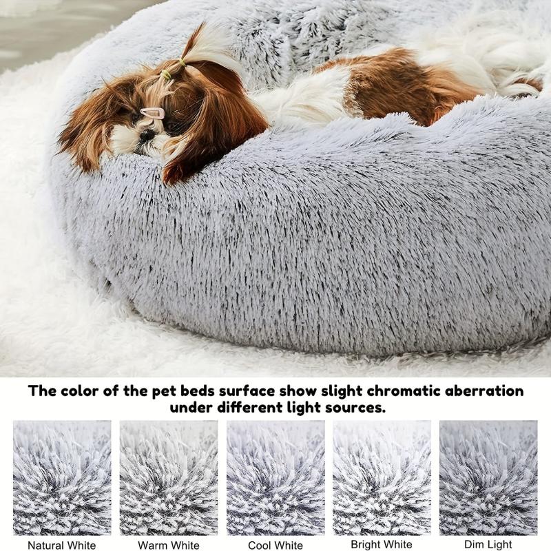 Soft Warm Donut Cat Bed - Calming Cuddler Cat Bed