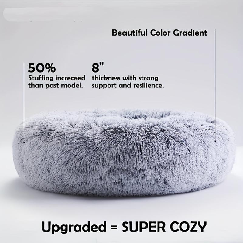 Soft Warm Donut Cat Bed - Calming Cuddler Cat Bed