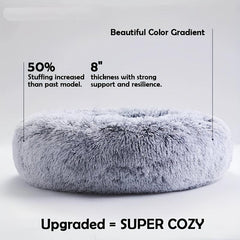 Soft Warm Donut Cat Bed - Calming Cuddler Cat Bed