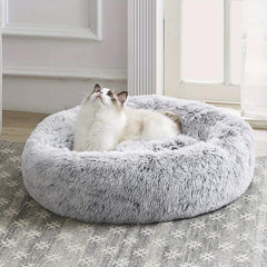 Soft Warm Donut Cat Bed - Calming Cuddler Cat Bed